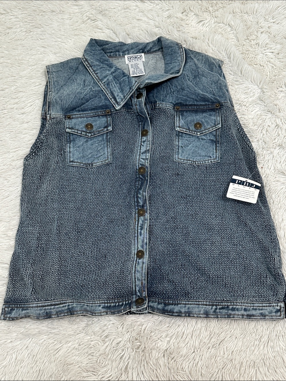 🥕 NWT Vintage PBJ Blues Denim/Sweater Vest